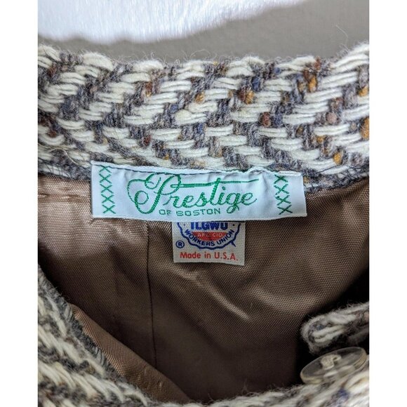 VTG Prestige of Boston Herringbone Wool Tweed Pencil Skirt Union Label Size 10 - Picture 5 of 7